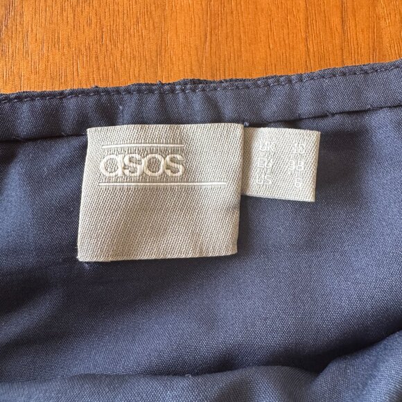 Navy Blue Sequin High Low Midi Skirt - Picture 8 of 8